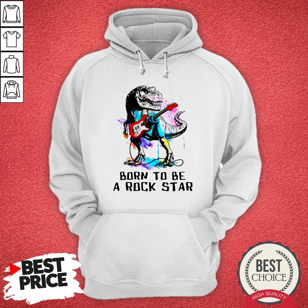 Funny Dinosaurs Born To Be A Rockstar Watercolor Shirt