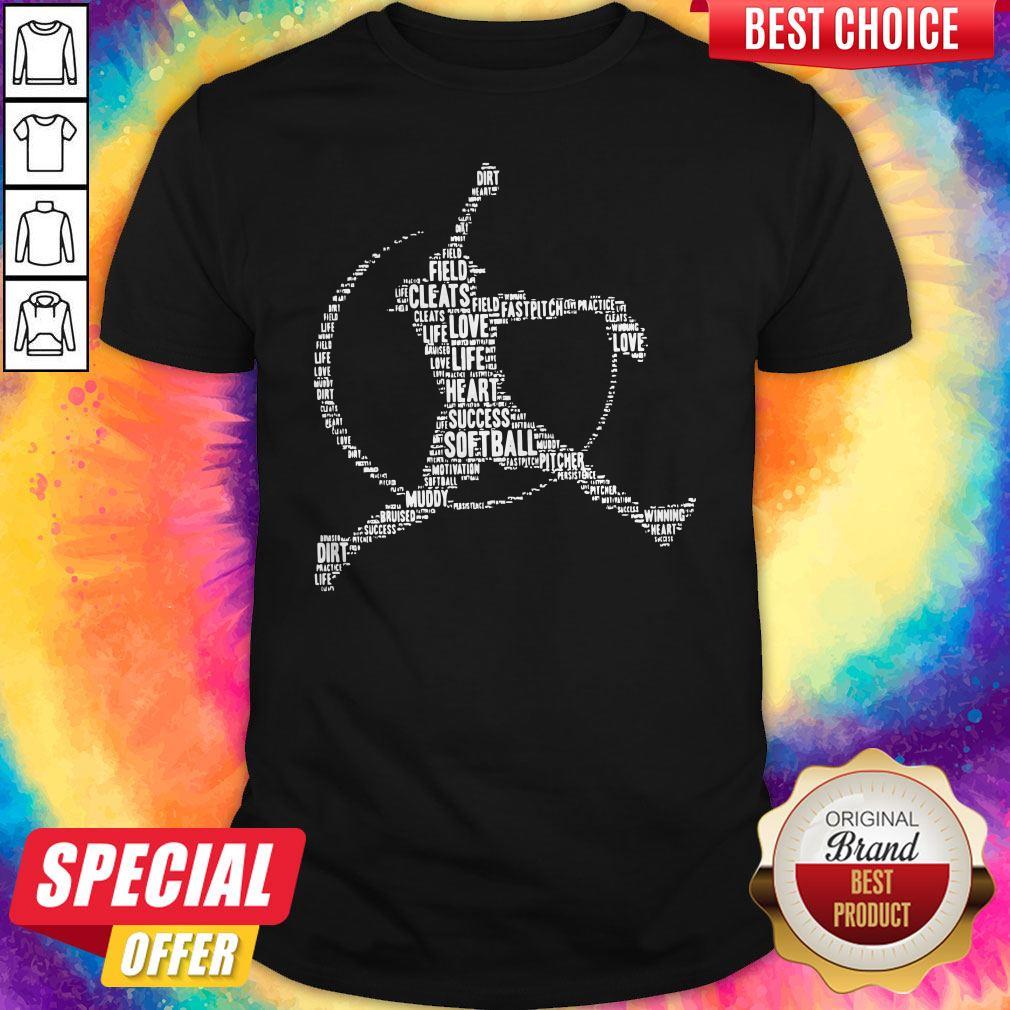 Funny Field Cleats Love Life Heart Success Softball Shirt