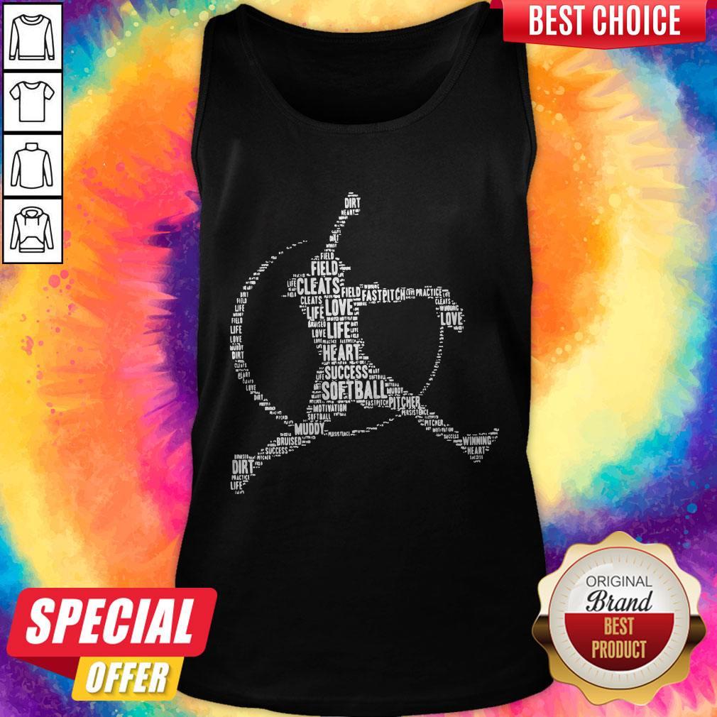 Funny Field Cleats Love Life Heart Success Softball Shirt