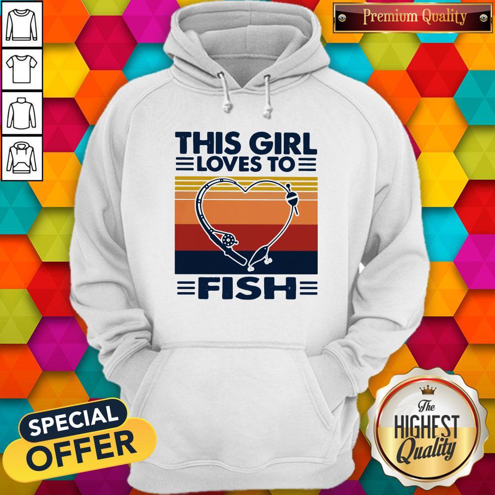 Funny Fishing This Girl Loves To Fish Vintage Retro Shirt