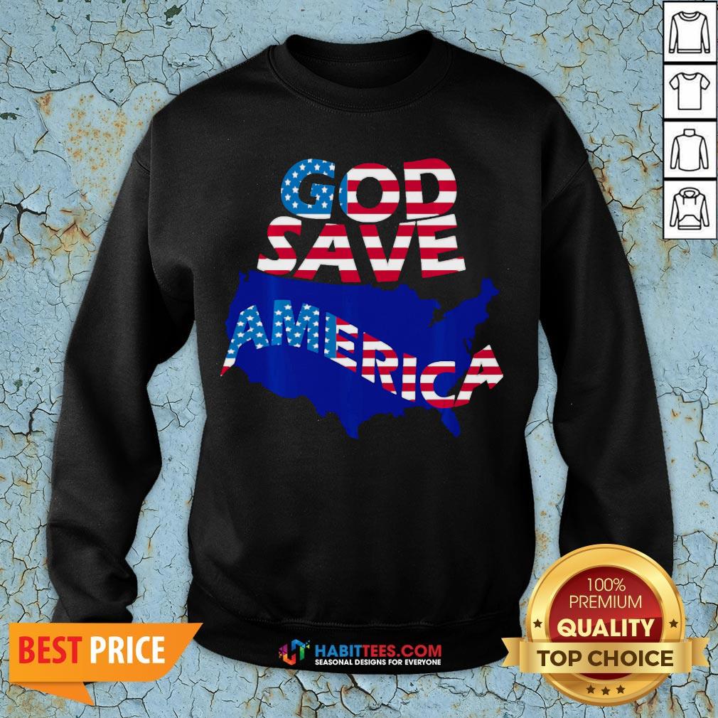 Funny God Save America Patriotic American Flag Shirt