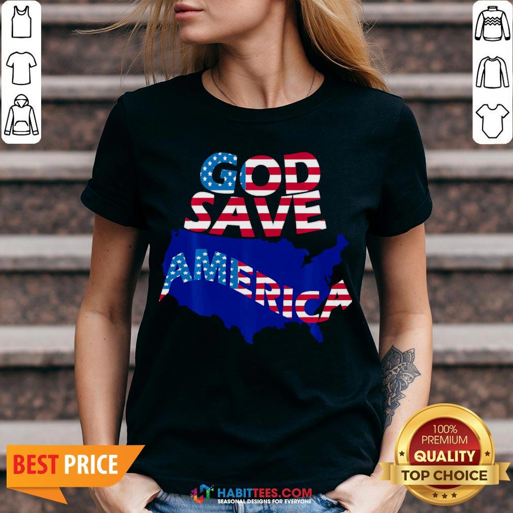 Funny God Save America Patriotic American Flag Shirt