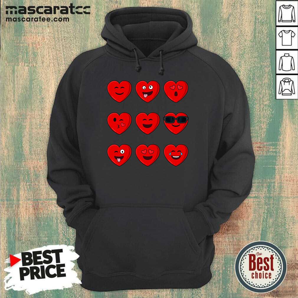 Funny Heart Emojis Valentines Day Funny Emoticons Boys Girls Kids Shirt