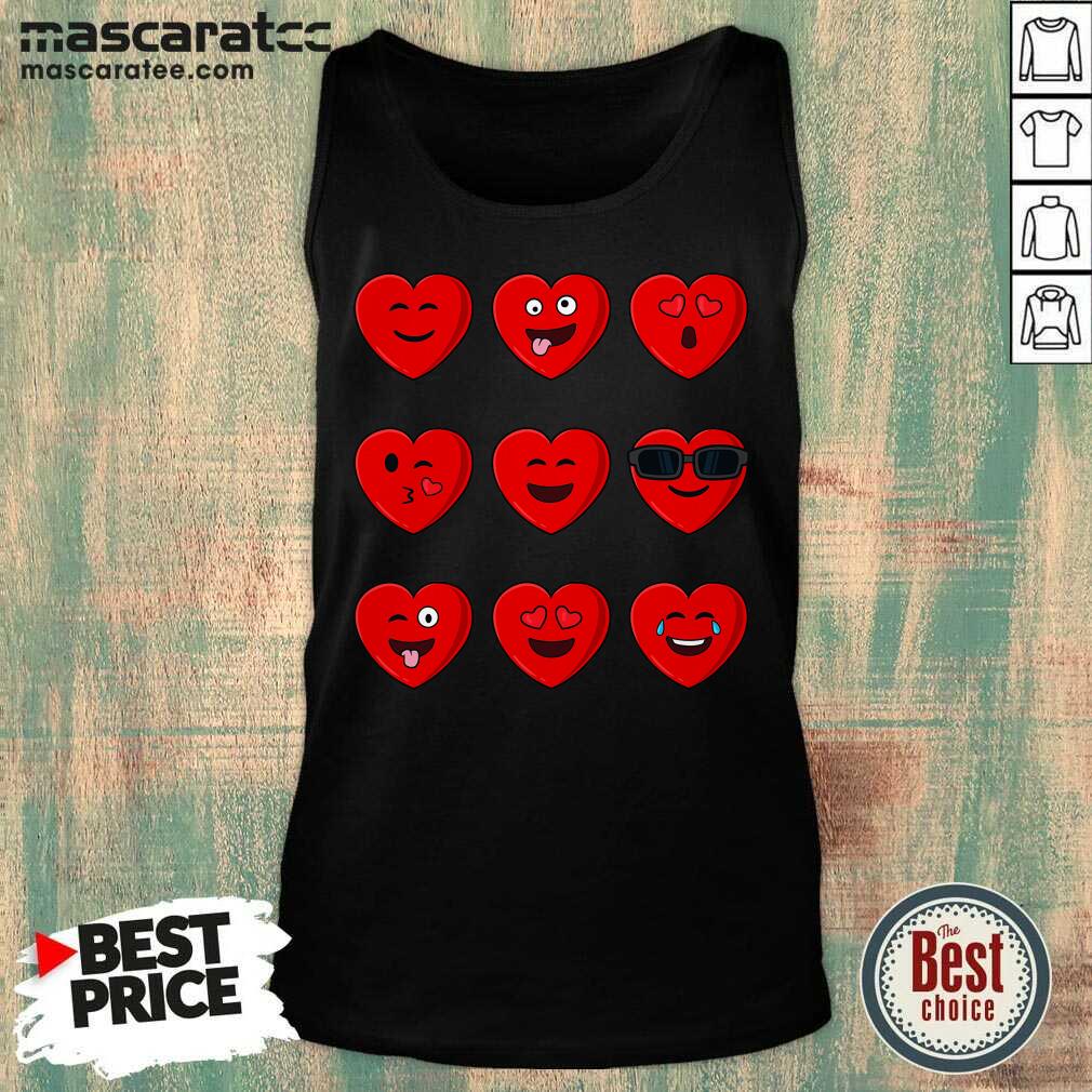 Funny Heart Emojis Valentines Day Funny Emoticons Boys Girls Kids Shirt