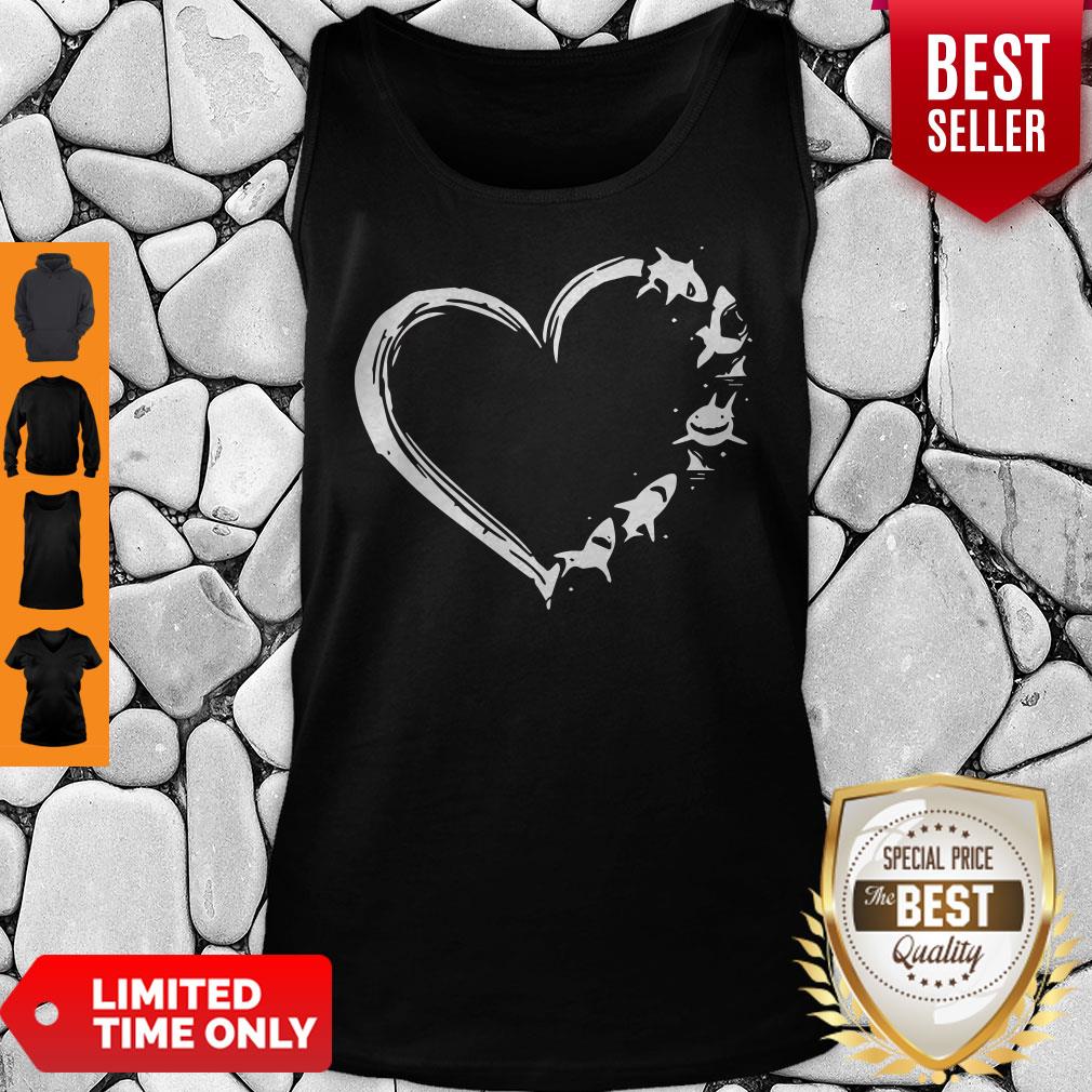 Funny Heart love Shark Shirt