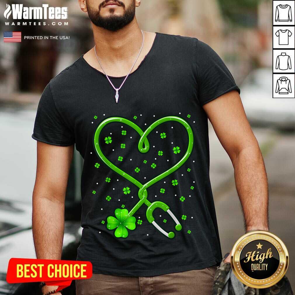 Funny Heart Nurse Shamrock St Patricks Day Shirt