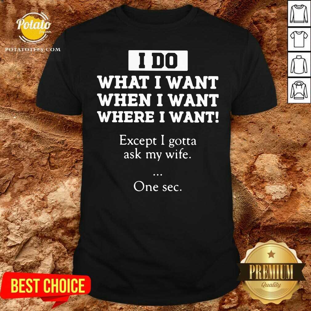 Funny I Do What I Want Except I Gotta Ask My Wife One Sec Shirt