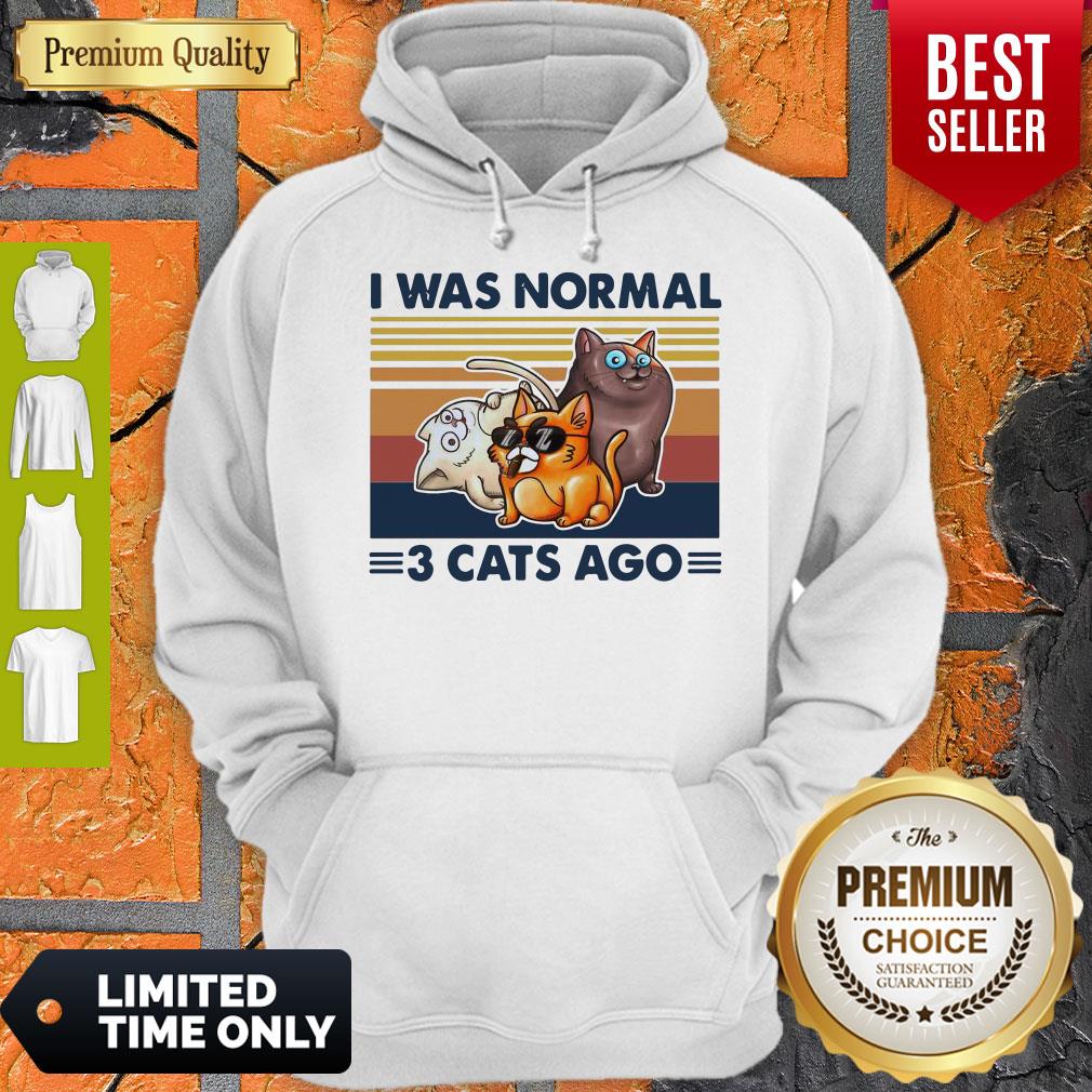 Funny I Was Normal 3 Cats Ago Black Version Shirt