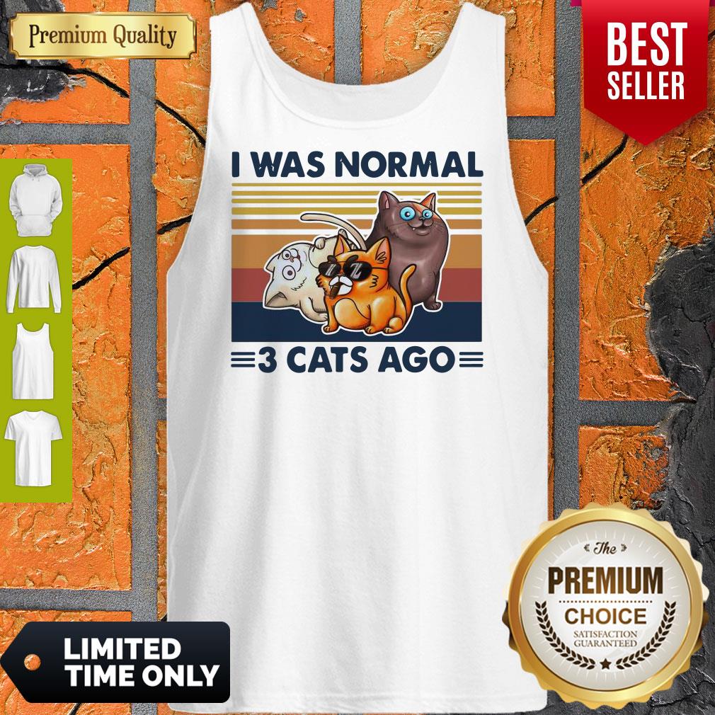 Funny I Was Normal 3 Cats Ago Black Version Shirt