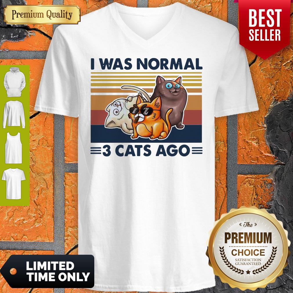 Funny I Was Normal 3 Cats Ago Black Version Shirt