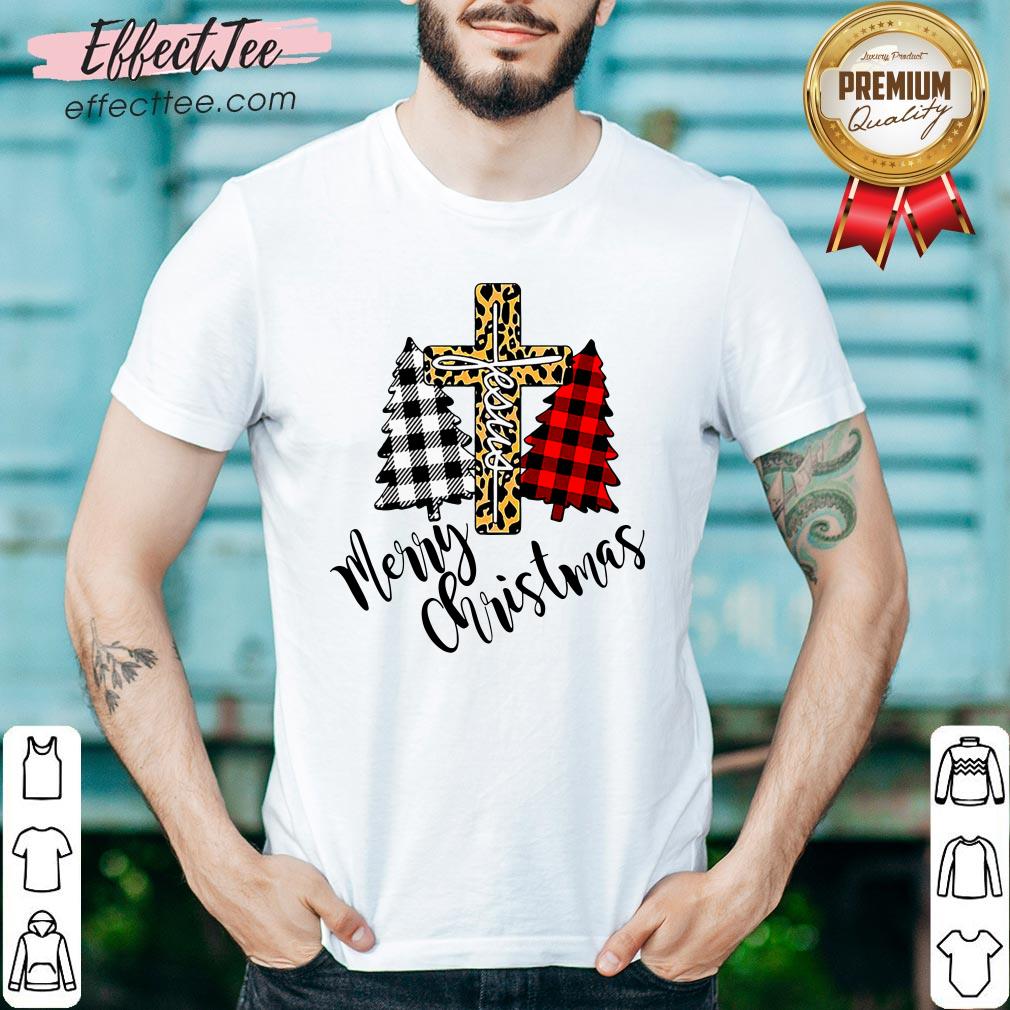 Funny Jesus Cross Tree Merry Christmas Shirt
