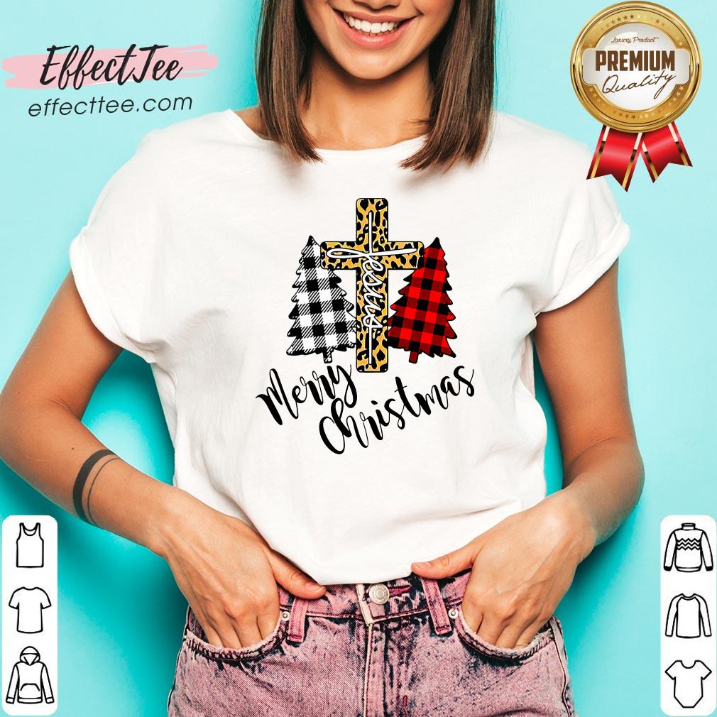 Funny Jesus Cross Tree Merry Christmas Shirt