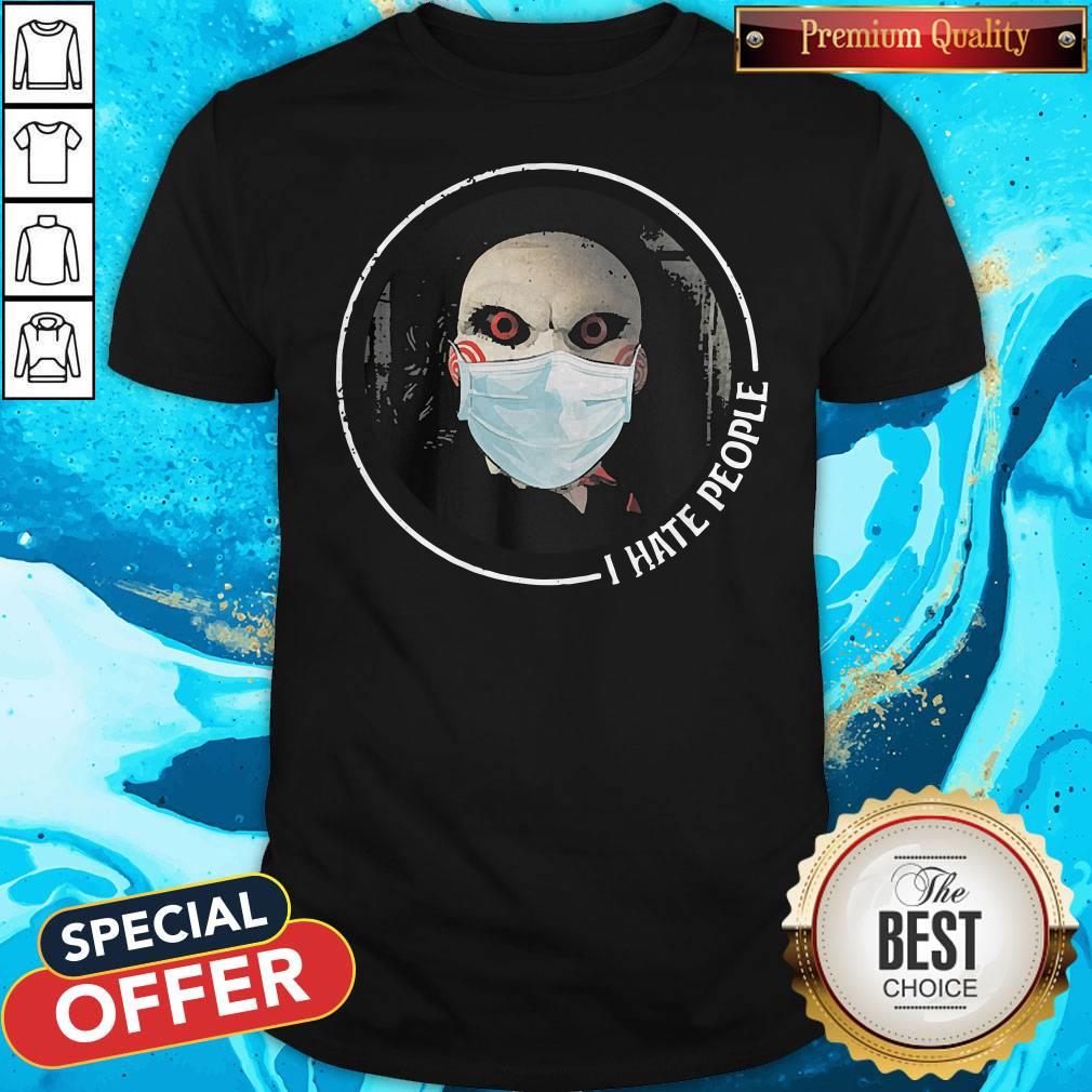 Funny Jigsaw Face Mask I Hate People Shirt