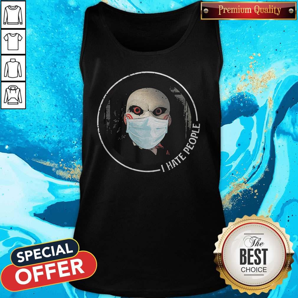 Funny Jigsaw Face Mask I Hate People Shirt