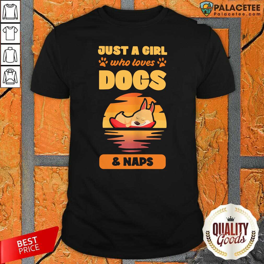 Funny Just A Girl Who Loves Dogs And Naps Shirt