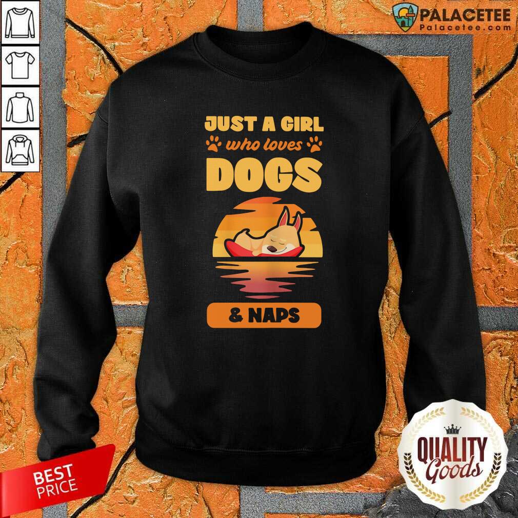 Funny Just A Girl Who Loves Dogs And Naps Shirt