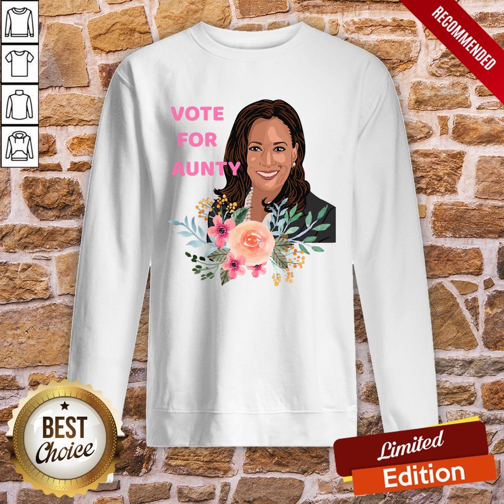 Funny Kamala Harris Vote For Aunty Flowers Shirt