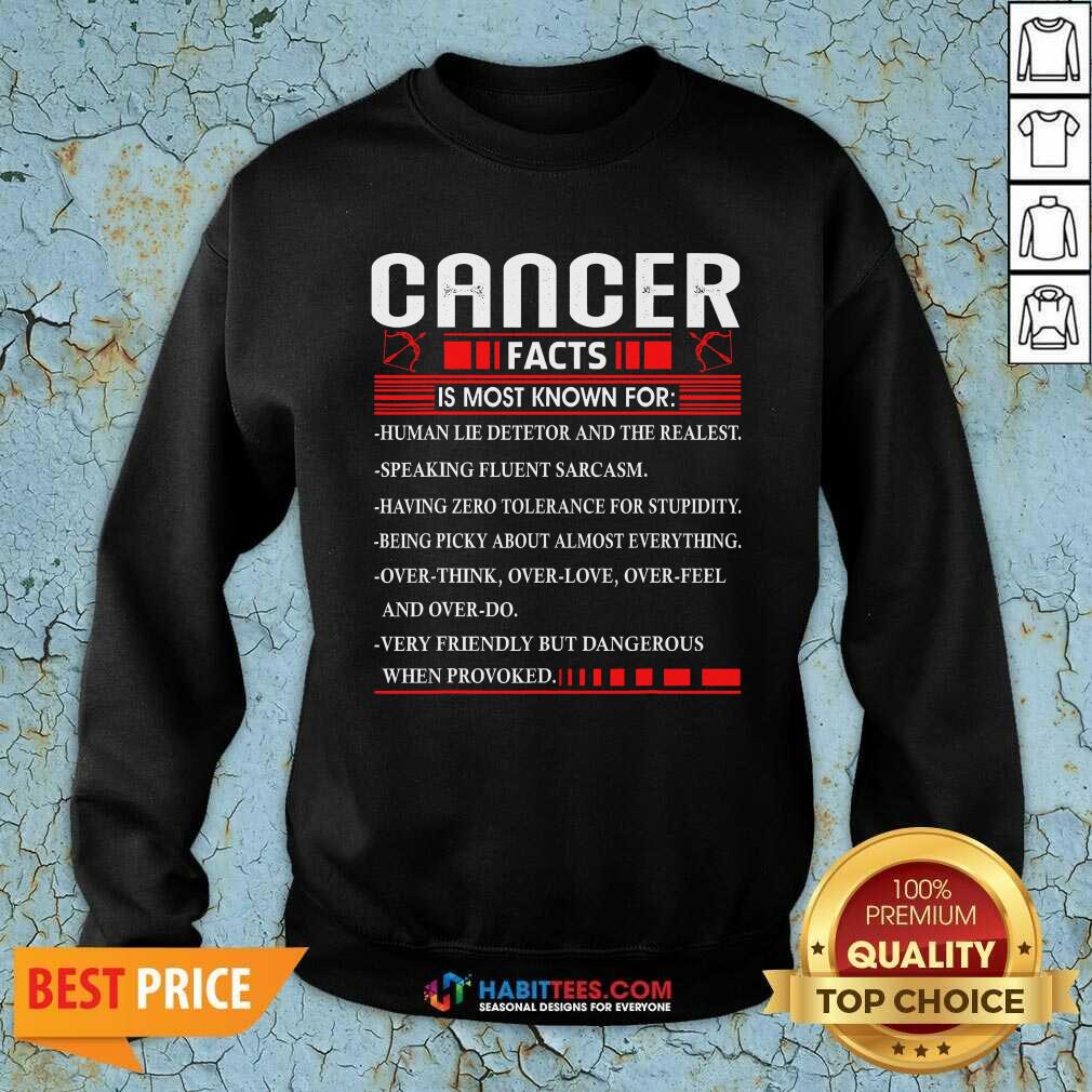 Funny List Cancer Facts Is Most Know For Zodiac Birthday Cancer Shirt