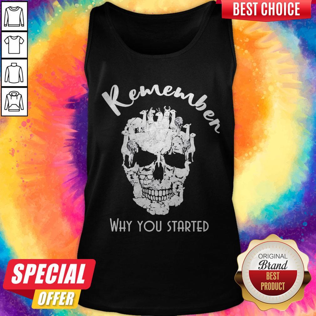 Funny Llama Skull Remember Why You Started Halloween Shirt