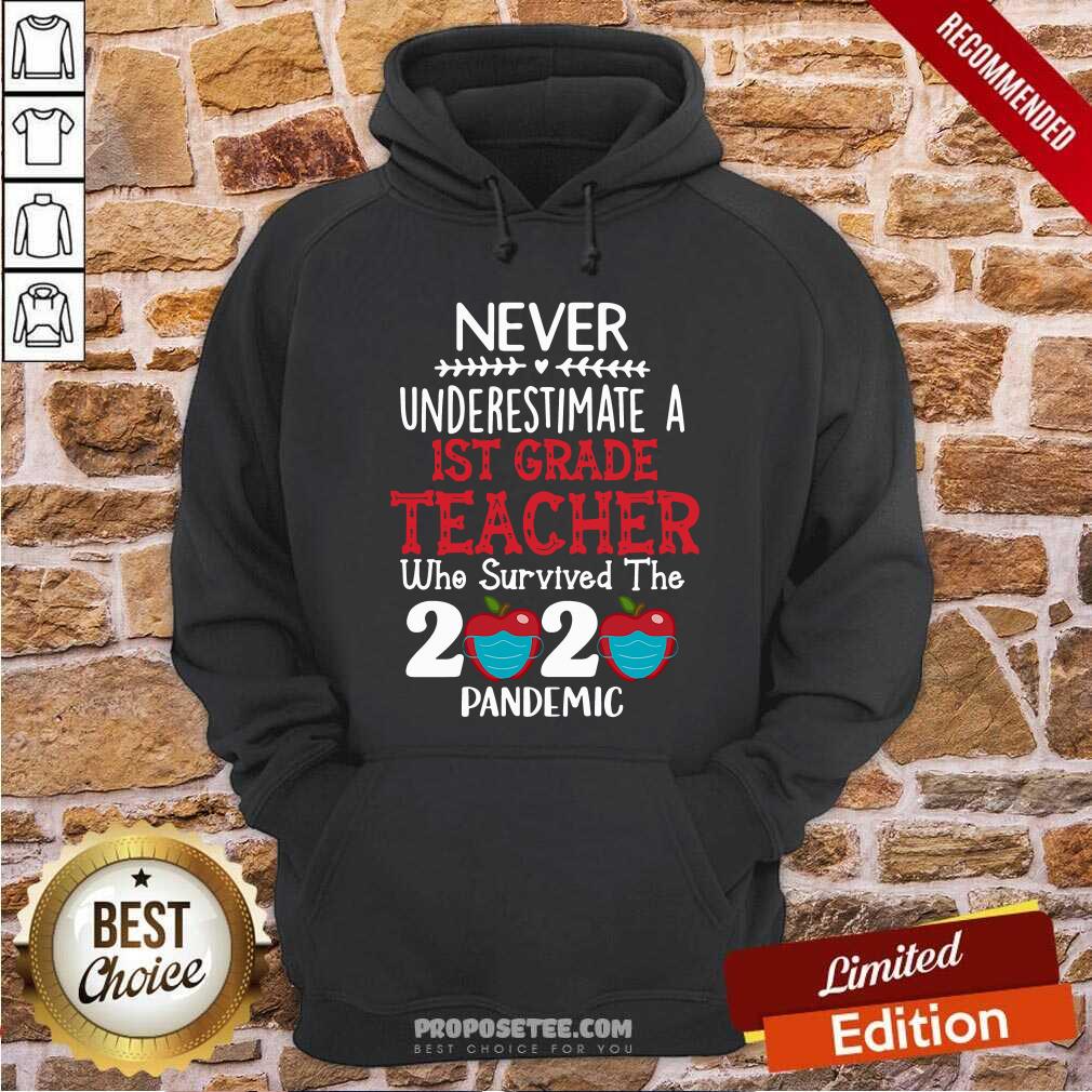 Funny Never Underestimate A 1st Grade Teacher Who Survived 2020 Pandemic Shirt