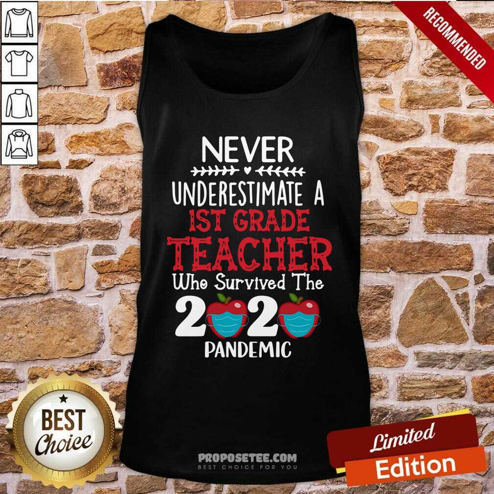 Funny Never Underestimate A 1st Grade Teacher Who Survived 2020 Pandemic Shirt