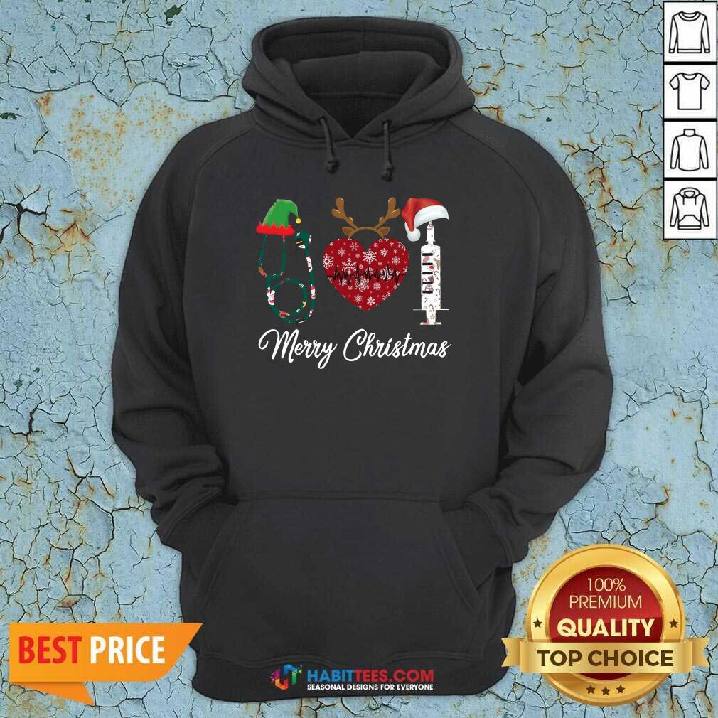 Funny Nurse Santa Reindeer Elf Vaccine Merry Christmas Shirt