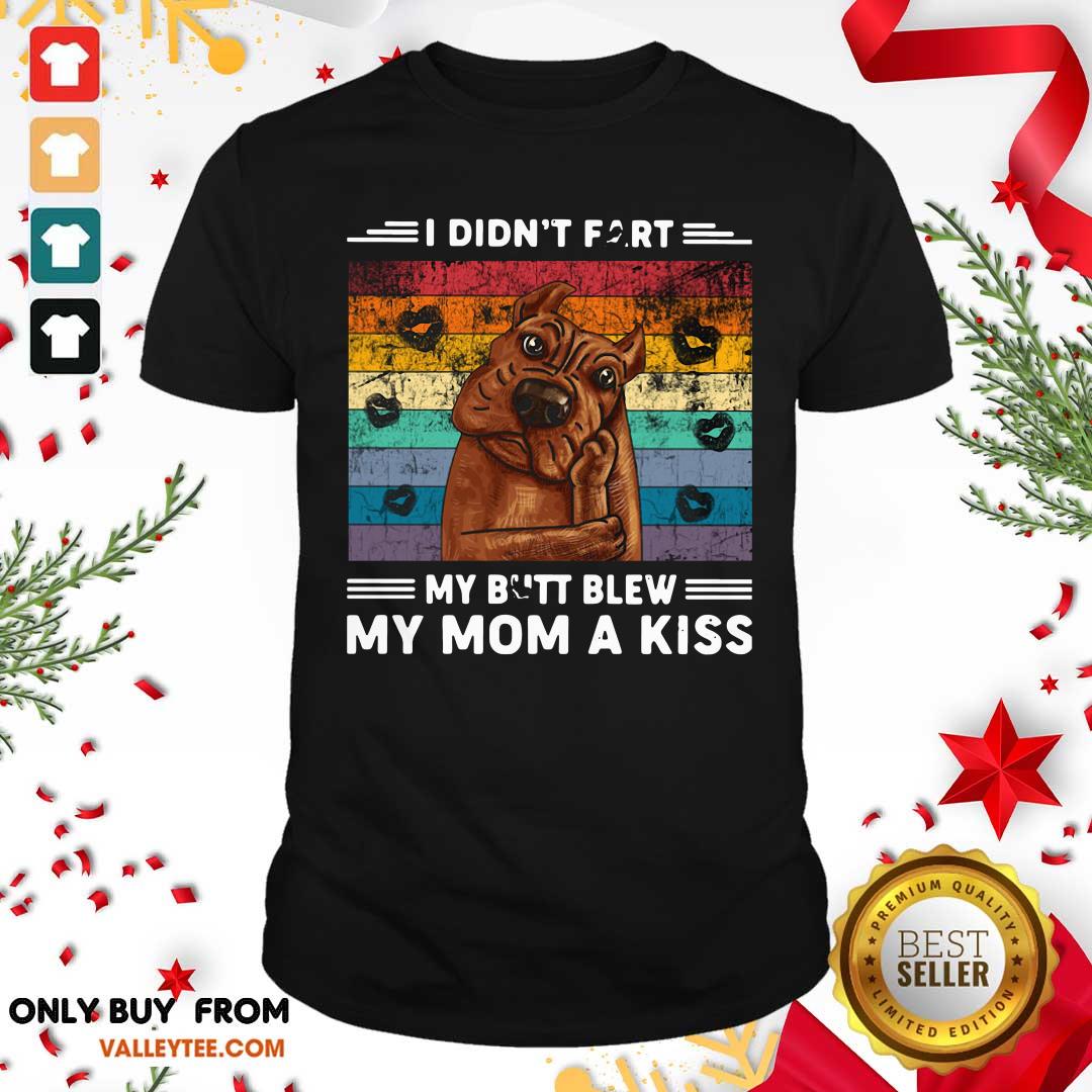 Funny Pitbull I Didn't Fart My Butt Blew My Mom A Kiss Vintage Shirt