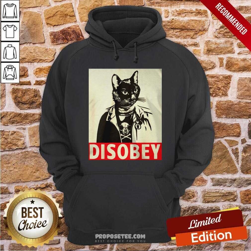 Funny Radical Cat Disobey Shirt
