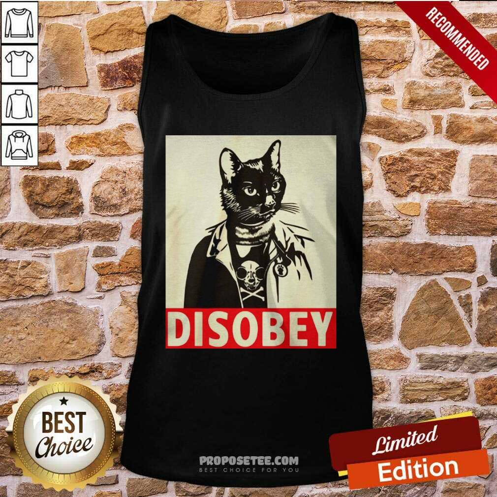 Funny Radical Cat Disobey Shirt