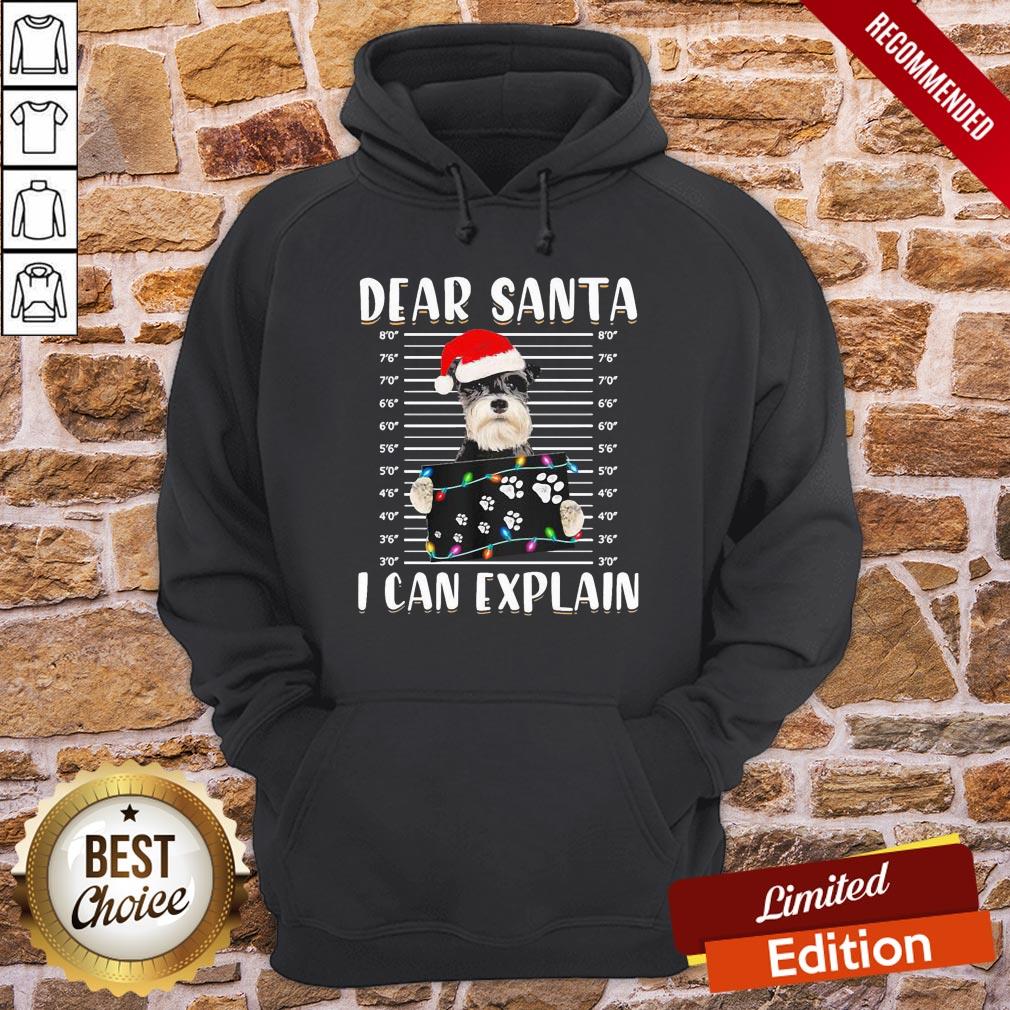Funny Schnauzer Santa Dear Santa I Can Explain Light Christmas Shirt