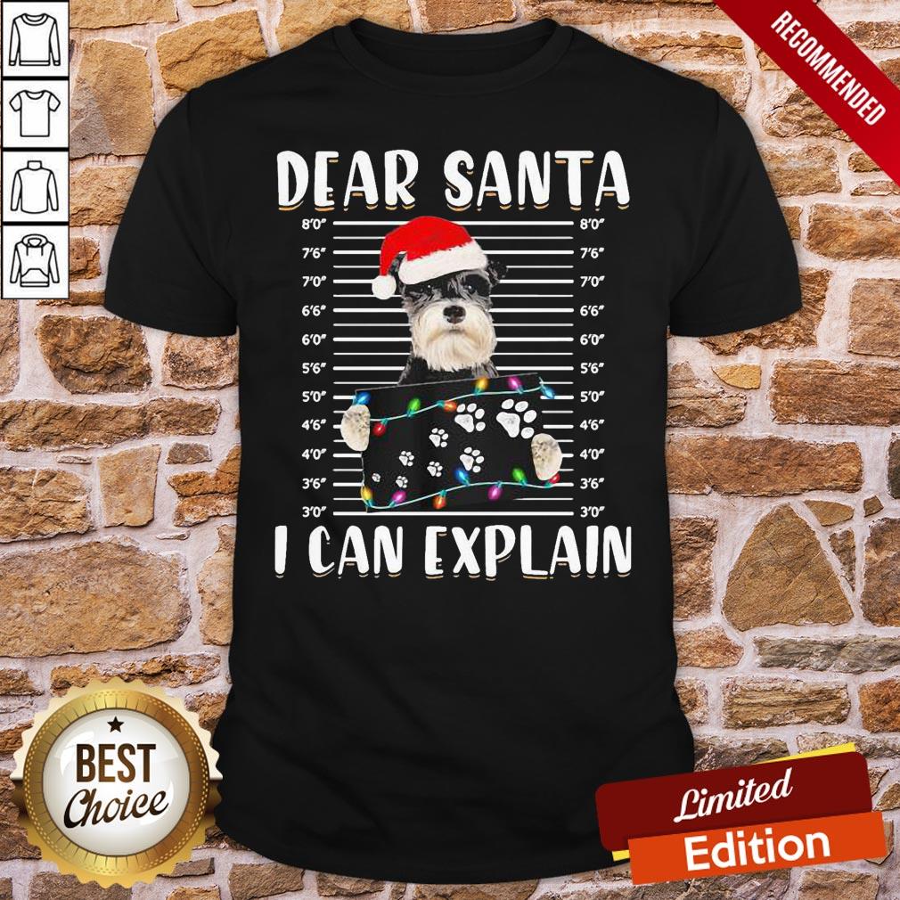 Funny Schnauzer Santa Dear Santa I Can Explain Light Christmas Shirt