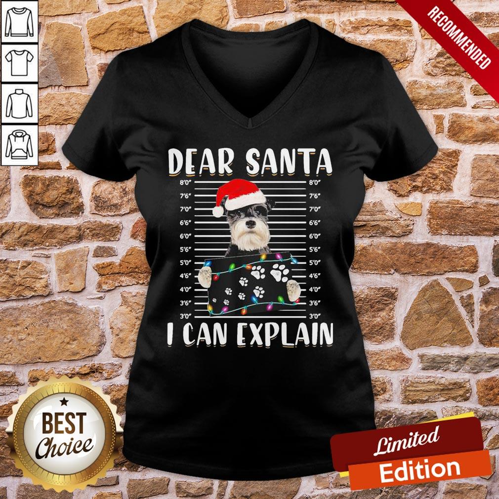 Funny Schnauzer Santa Dear Santa I Can Explain Light Christmas Shirt