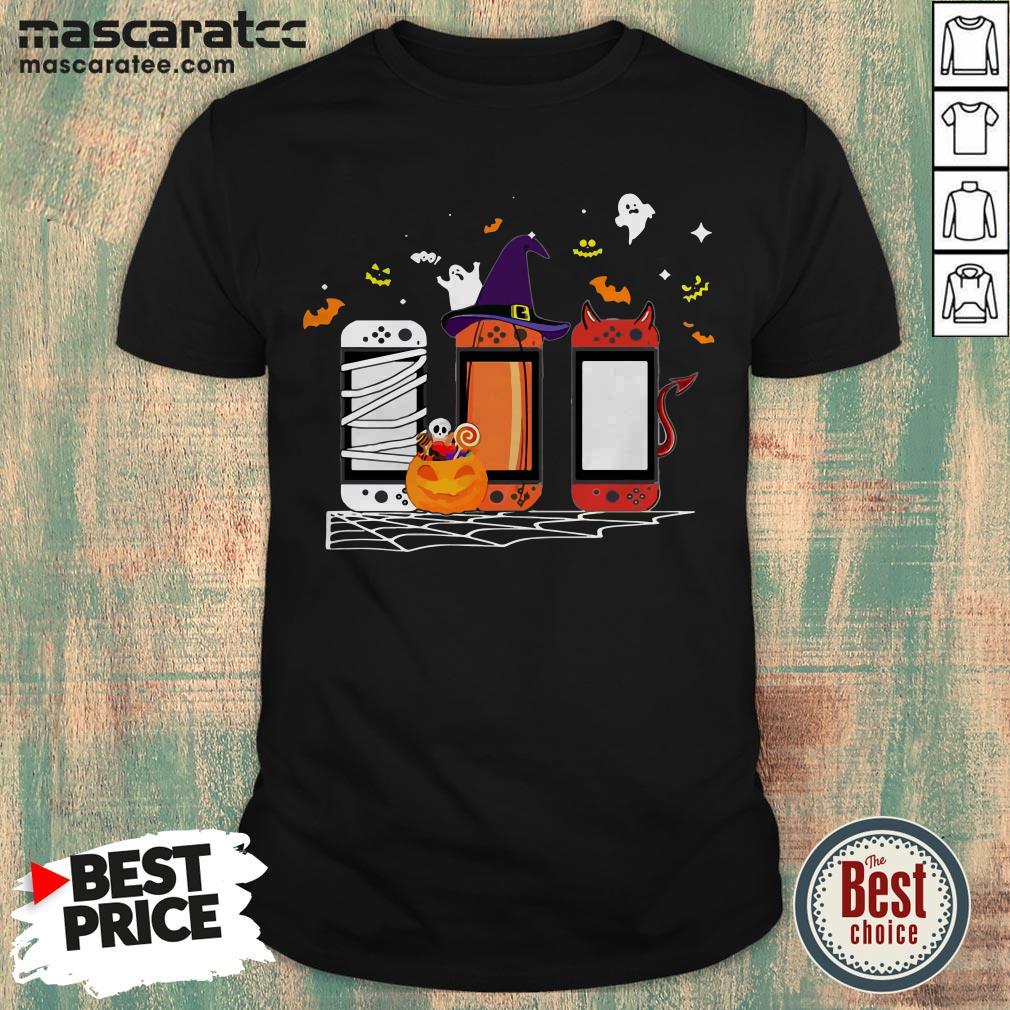Funny Spooky Game Console In Halloween Design Shirt