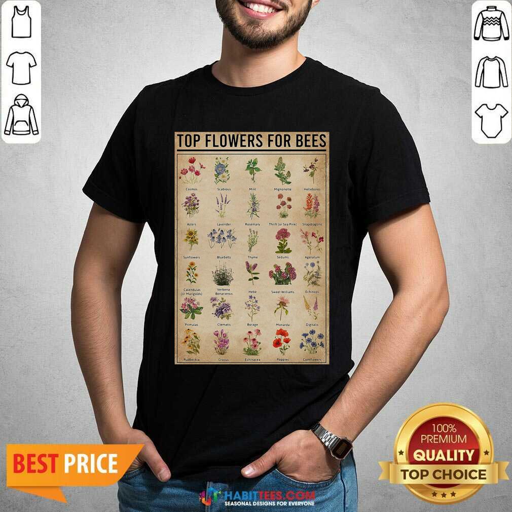 Funny Top Flowers For Bees Vintage Knowledge Shirt