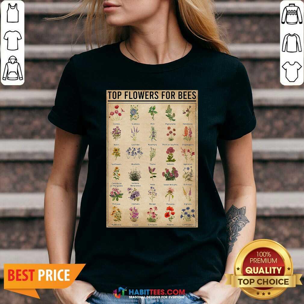 Funny Top Flowers For Bees Vintage Knowledge Shirt
