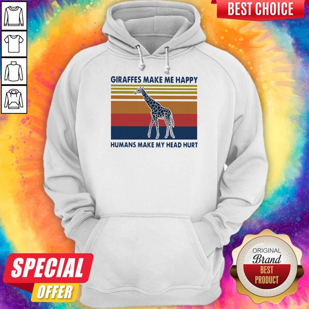 Giraffes Make Me Happy Humans Make My Head Hurt Vintage Shirt