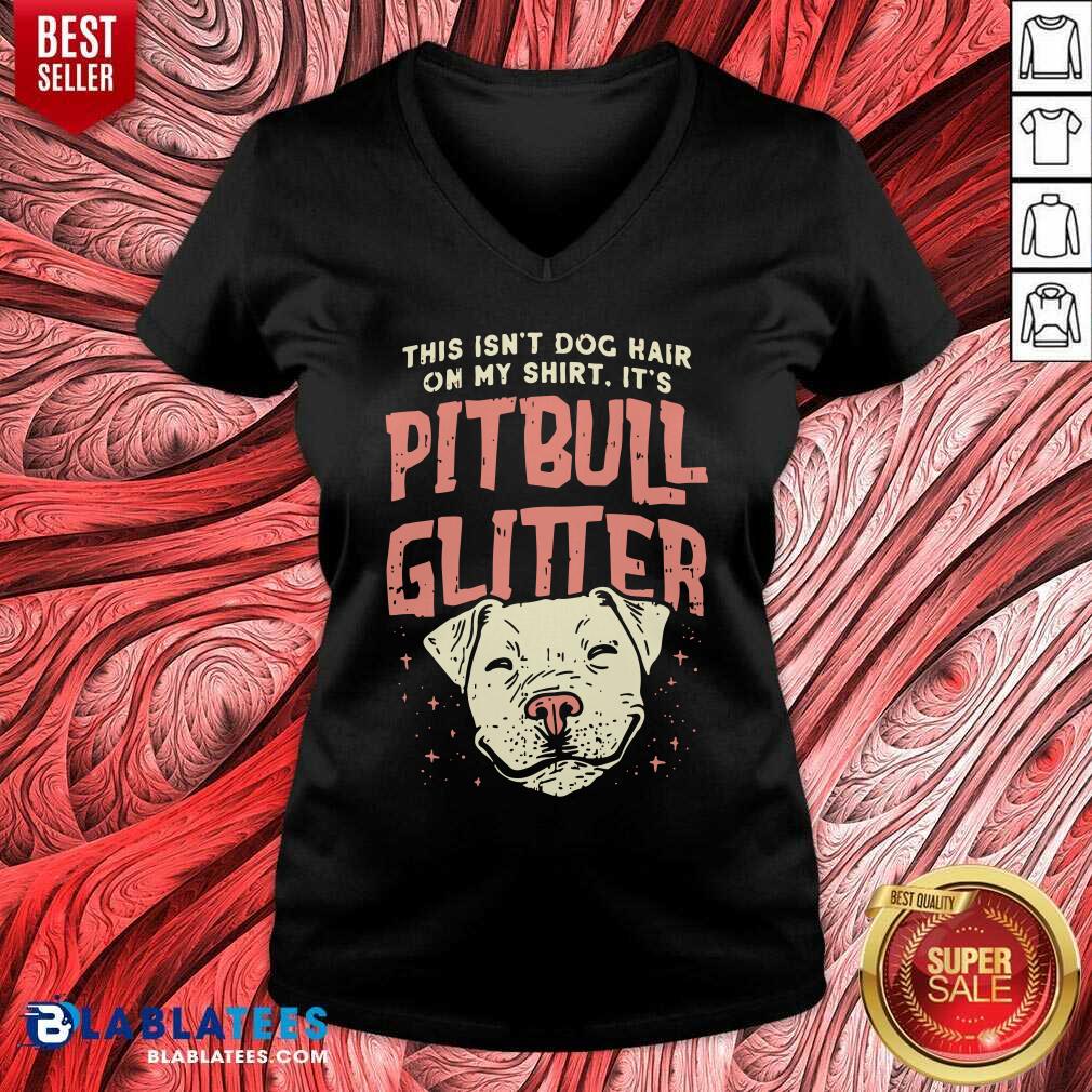Girls Pitbull Glitter Hair Dog Lover Mothers Day Gift Mom Shirt