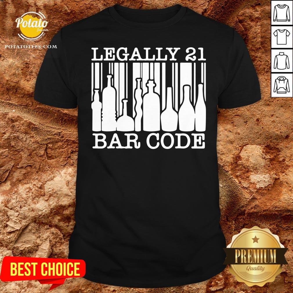 Good 21st Birthday Boys Girls Cool Legally 21 Barcode Shirt