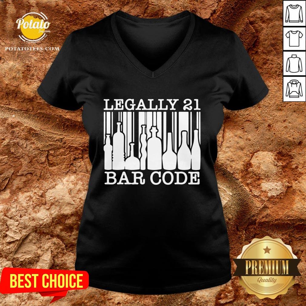 Good 21st Birthday Boys Girls Cool Legally 21 Barcode Shirt