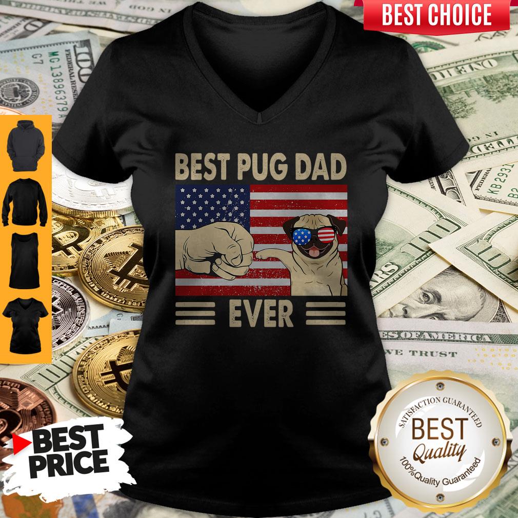 Good American Flag Best Pug Dad Ever Shirt