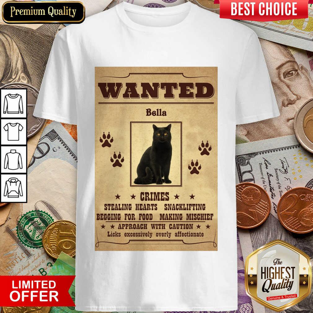 Good Bella Black Cat Wanted Vertical Poster Shirt