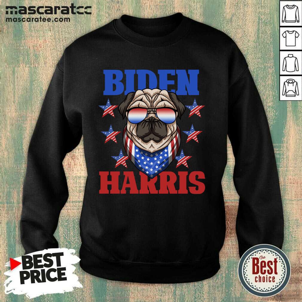 Good Biden Harris 2021 Democrat American Flag Pug Dog Sunglasses Unisex Shirt