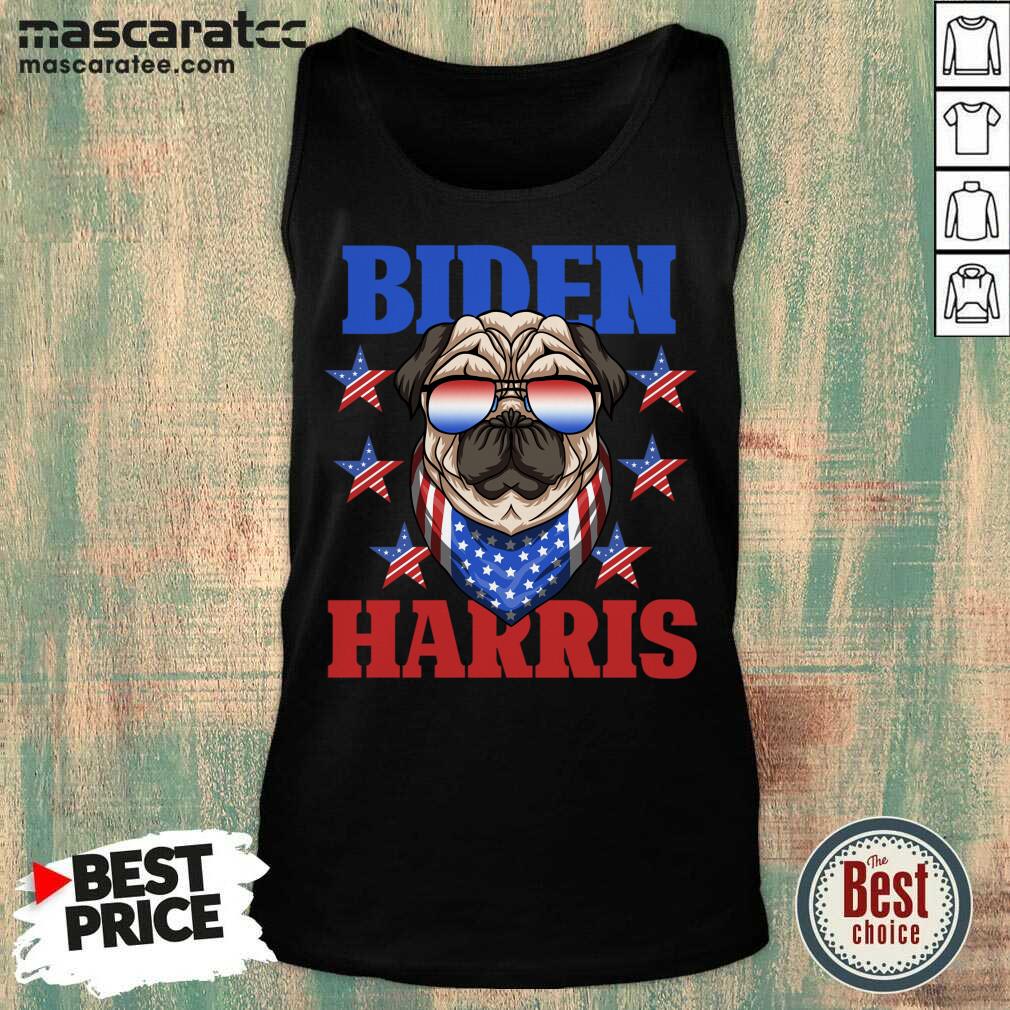 Good Biden Harris 2021 Democrat American Flag Pug Dog Sunglasses Unisex Shirt