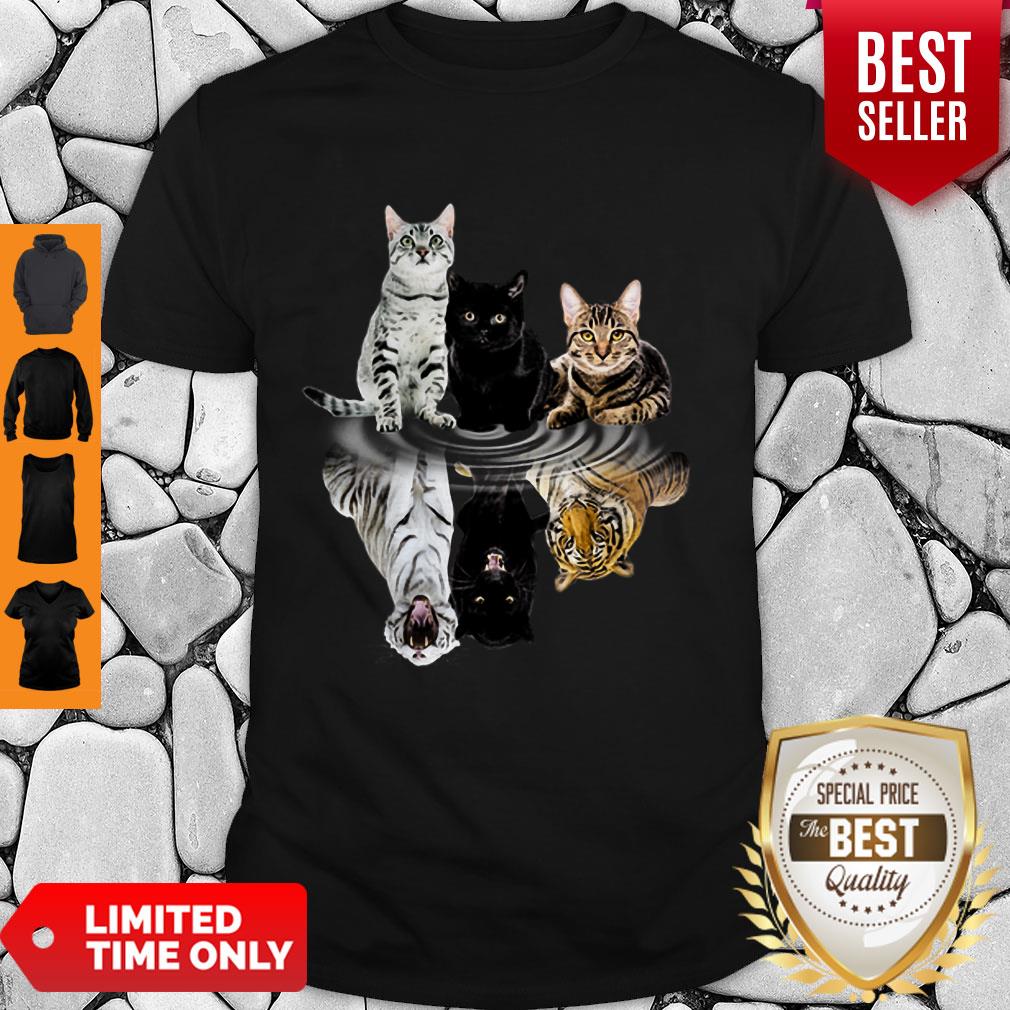 Good Cats Reflection Water Mirror Tigers Shirt