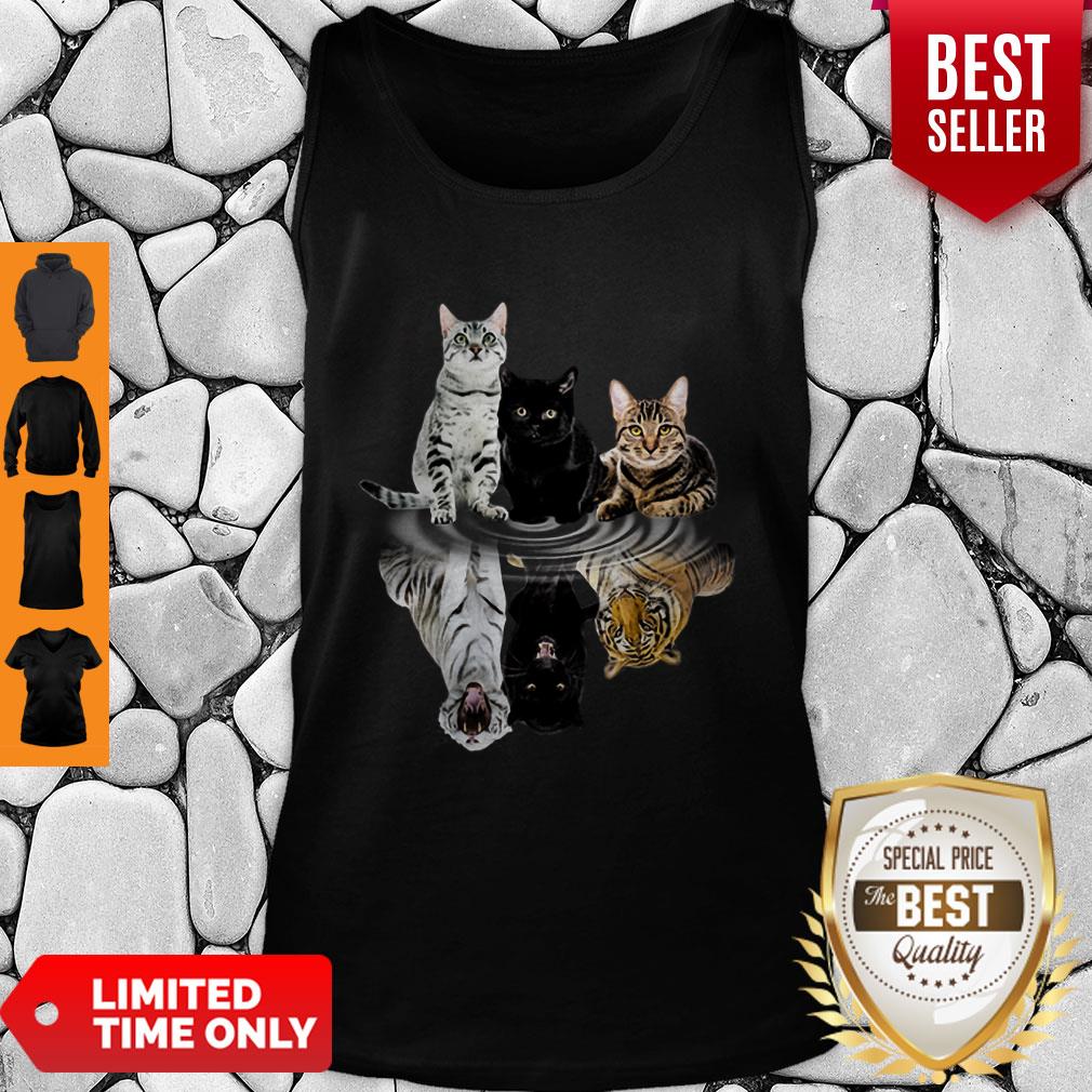 Good Cats Reflection Water Mirror Tigers Shirt