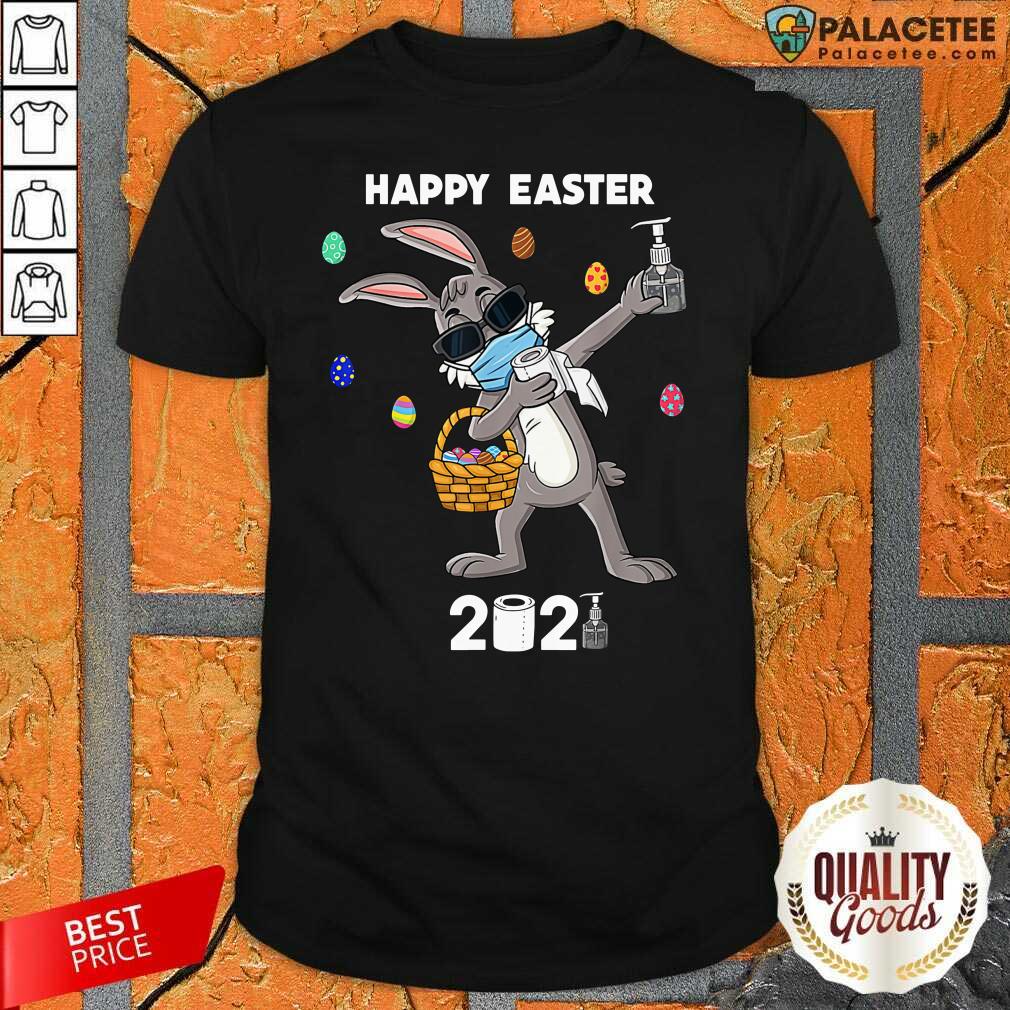 Good Dabbing Rabbit Face Mask Happy Easter 2021 Shirt