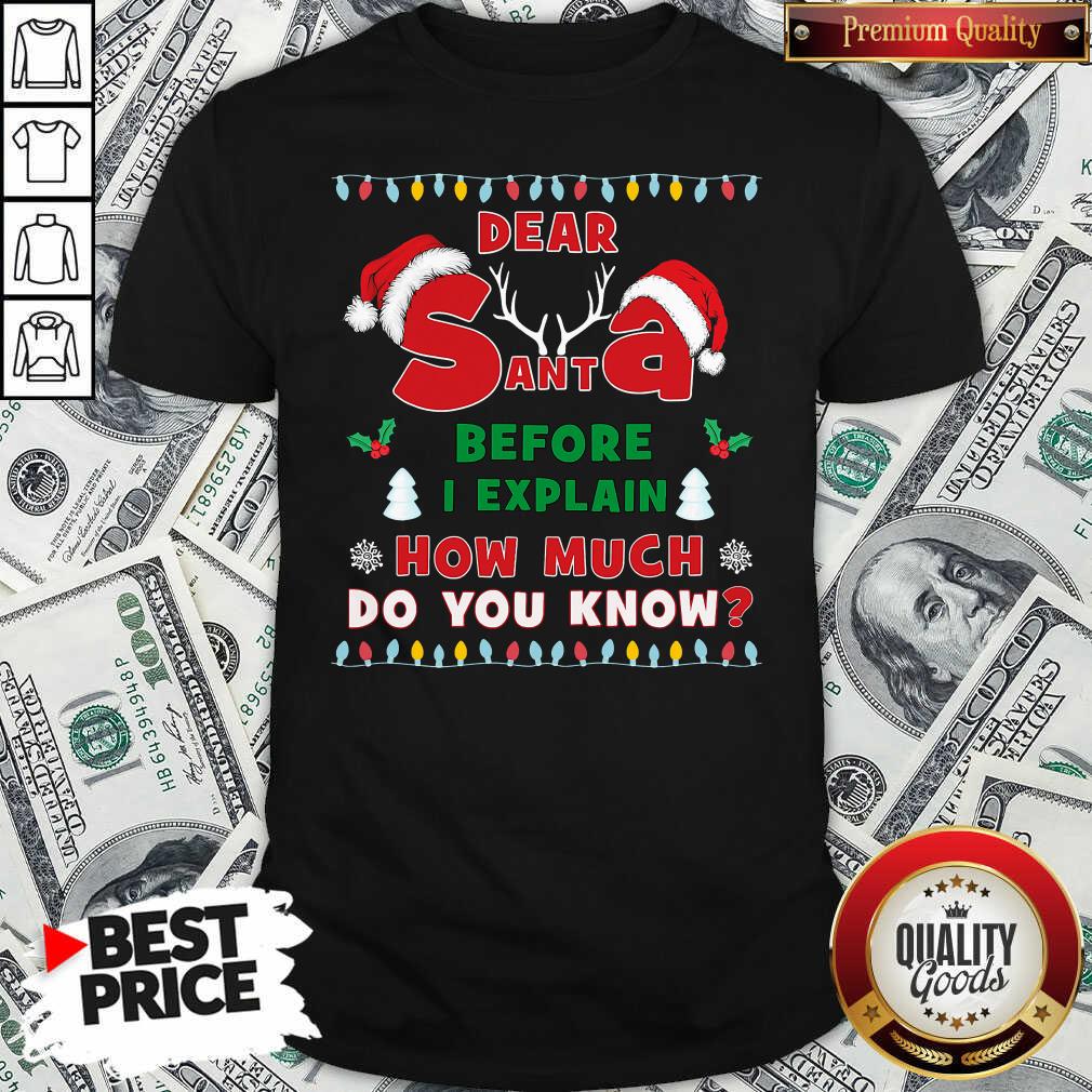 Good Dear Santa Before I Explain How Much Do You Know Christmas Shirt