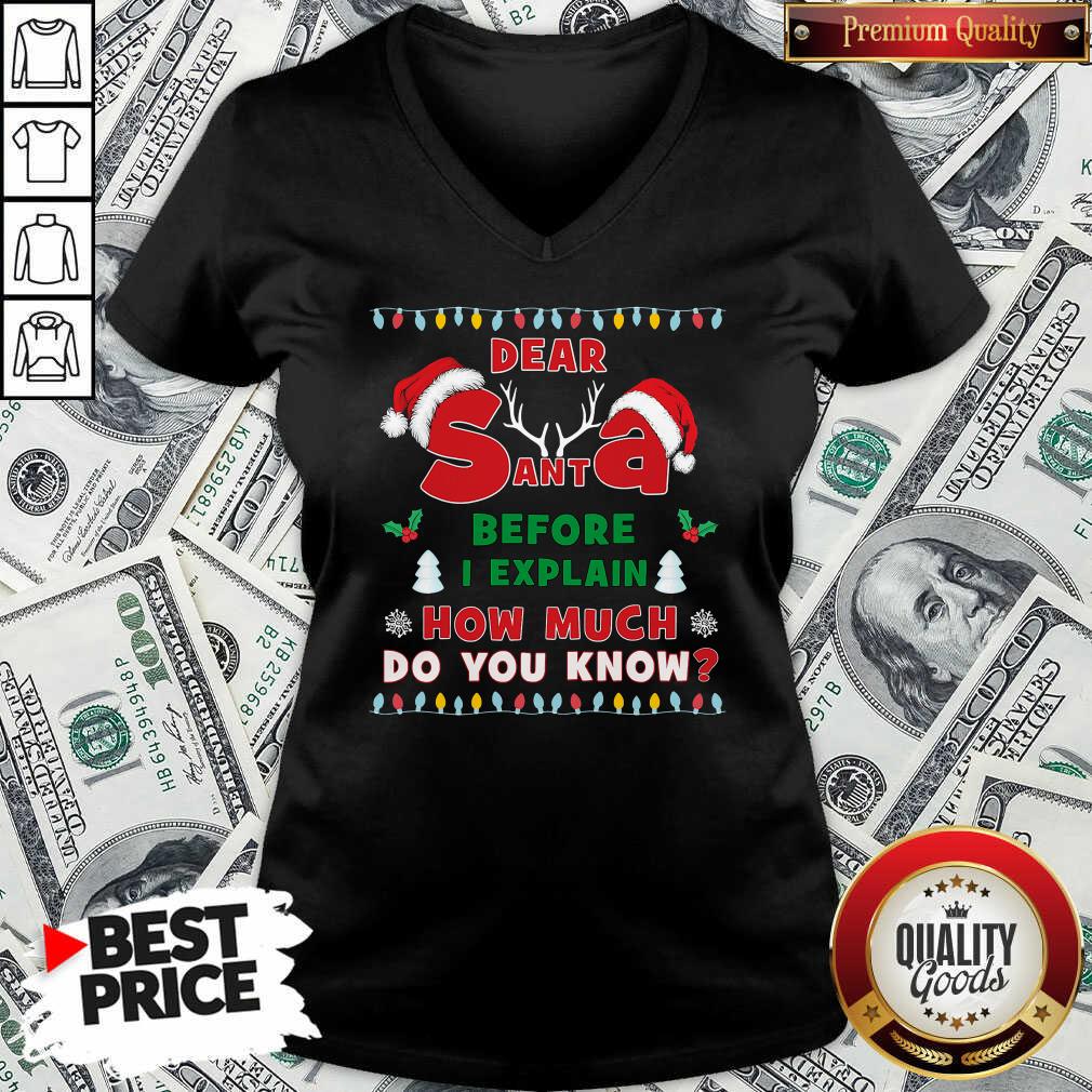 Good Dear Santa Before I Explain How Much Do You Know Christmas Shirt