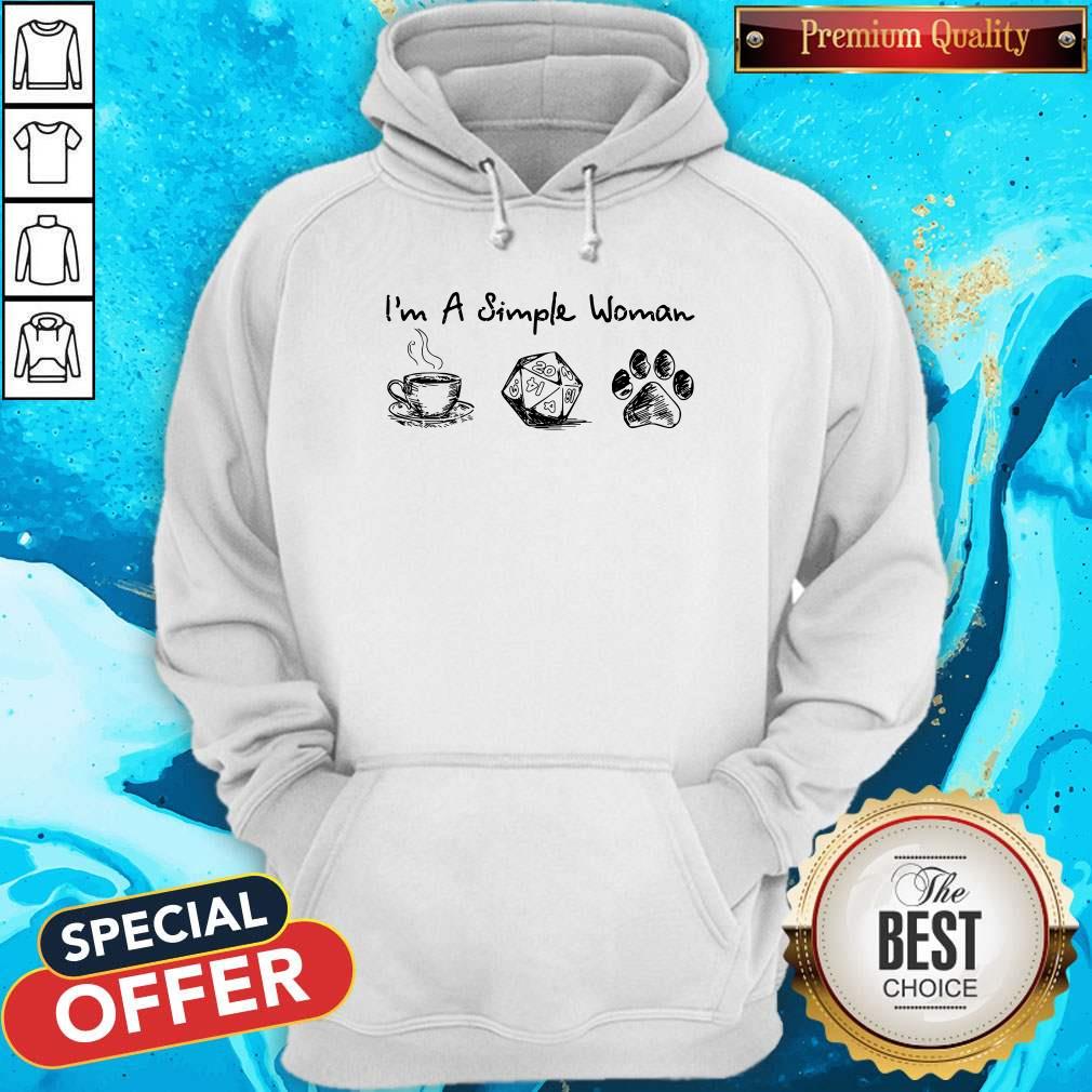 Good I'm A Simple Woman Coffee Dungeons Dragons And Dog Paw Shirt