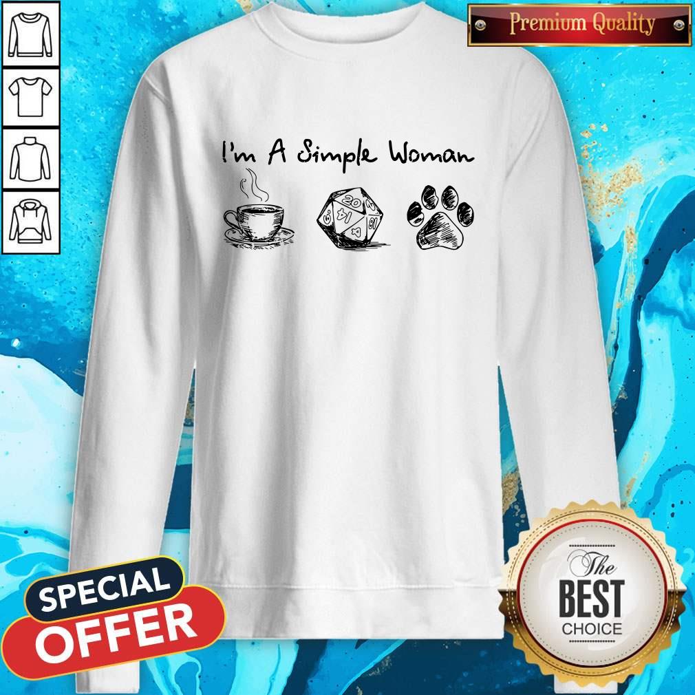 Good I'm A Simple Woman Coffee Dungeons Dragons And Dog Paw Shirt